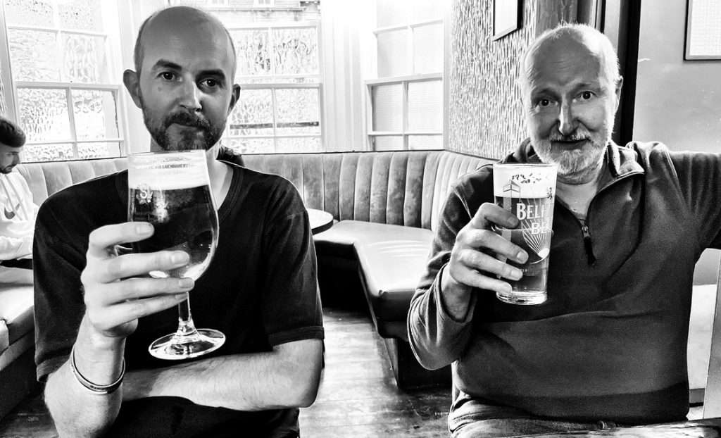 Peter and Matt Bowyer at the local pub